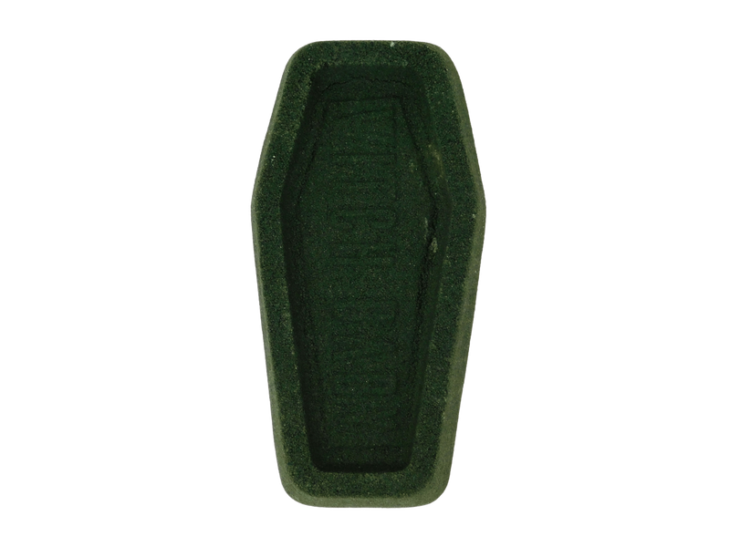 black coffin shaped bath bomb